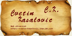 Cvetin Kasalović vizit kartica